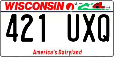 WI license plate 421UXQ