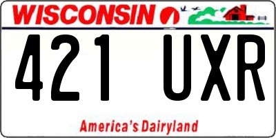 WI license plate 421UXR