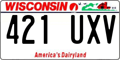 WI license plate 421UXV