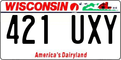 WI license plate 421UXY