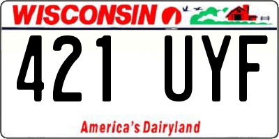 WI license plate 421UYF