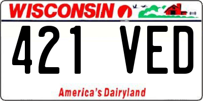WI license plate 421VED
