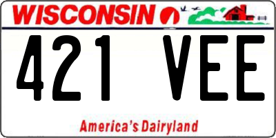 WI license plate 421VEE
