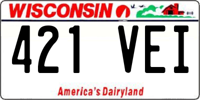 WI license plate 421VEI