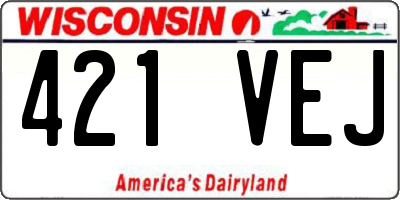 WI license plate 421VEJ