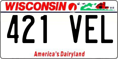 WI license plate 421VEL
