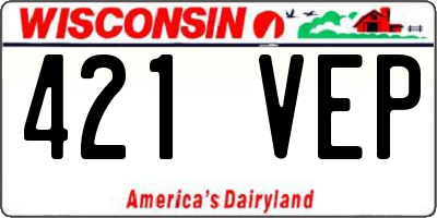 WI license plate 421VEP