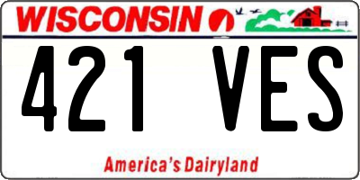 WI license plate 421VES