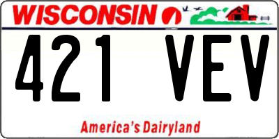 WI license plate 421VEV