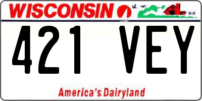 WI license plate 421VEY