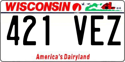WI license plate 421VEZ