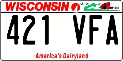 WI license plate 421VFA