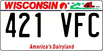 WI license plate 421VFC