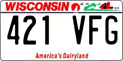 WI license plate 421VFG