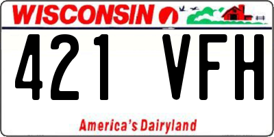 WI license plate 421VFH