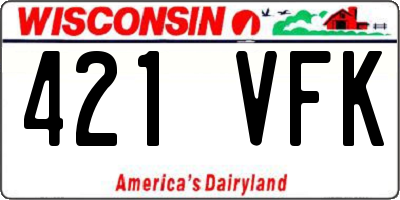 WI license plate 421VFK