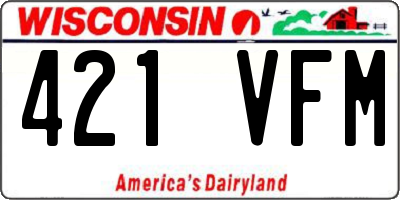 WI license plate 421VFM