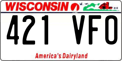 WI license plate 421VFO