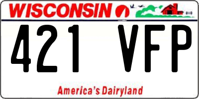 WI license plate 421VFP