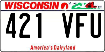 WI license plate 421VFU