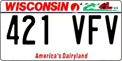 WI license plate 421VFV
