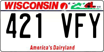 WI license plate 421VFY