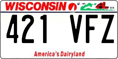 WI license plate 421VFZ