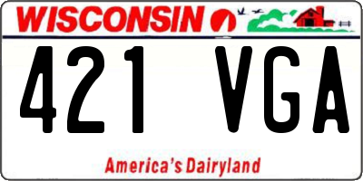 WI license plate 421VGA