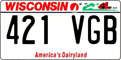 WI license plate 421VGB
