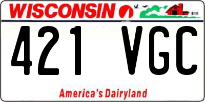 WI license plate 421VGC