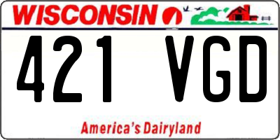 WI license plate 421VGD