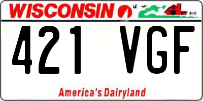 WI license plate 421VGF