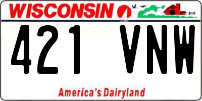 WI license plate 421VNW