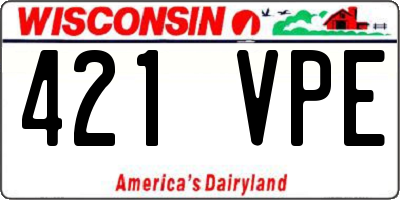 WI license plate 421VPE