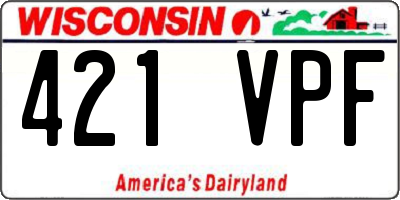 WI license plate 421VPF