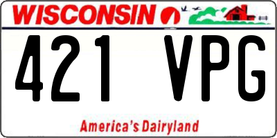 WI license plate 421VPG