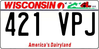 WI license plate 421VPJ