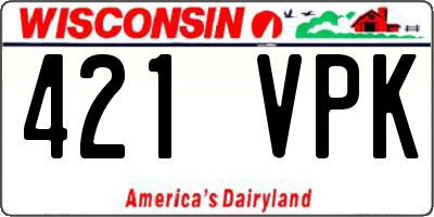 WI license plate 421VPK