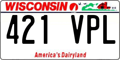 WI license plate 421VPL