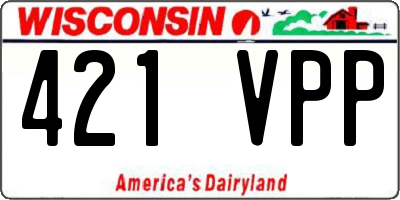 WI license plate 421VPP