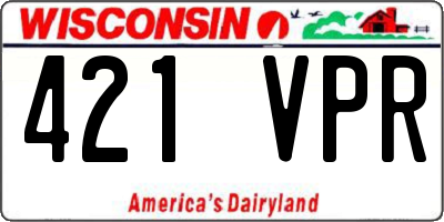 WI license plate 421VPR