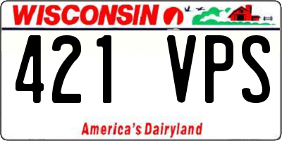 WI license plate 421VPS