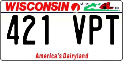 WI license plate 421VPT