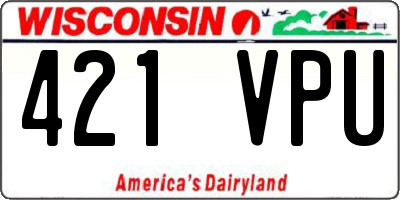 WI license plate 421VPU