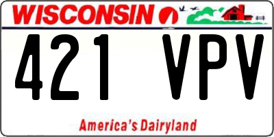 WI license plate 421VPV