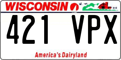 WI license plate 421VPX
