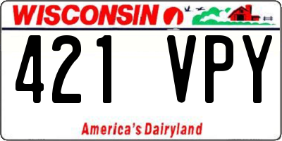 WI license plate 421VPY