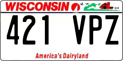 WI license plate 421VPZ
