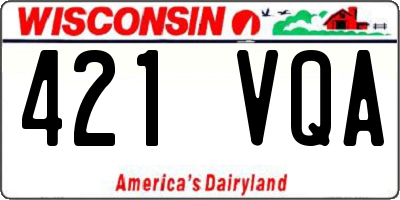 WI license plate 421VQA