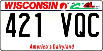 WI license plate 421VQC